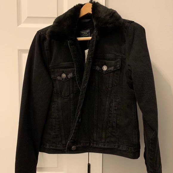 abercrombie black denim jacket